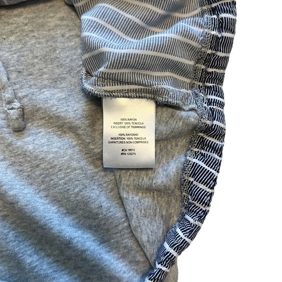 Lole Kimberly Mirtillo Textured Stripes T-Shirt With Drawstring - Size Medium - Picture 6 of 9